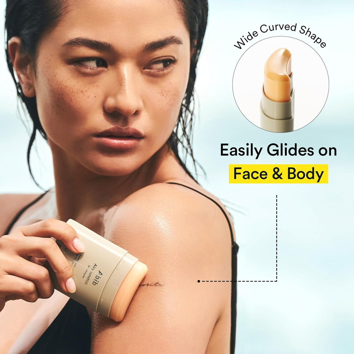 Airy Sunstick Protection Bar SPF50+ Broad Spectrum, Semi-Matte Sunscreen Stick for Oily & Combination Skin, No White Cast, Water-Resistant, Korean Sunscreen, 0.81 oz / 23 g